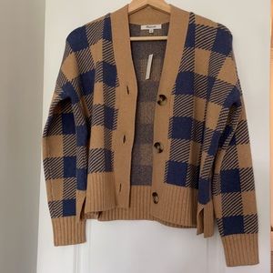 Bayberry cardigan sweater in Buffalo check